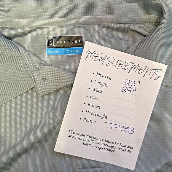 2/$30 PGA Tour Short Sleeve Polo Shirt Mens XL Gray Golf Athleisure Preppy - Picture 2 of 10